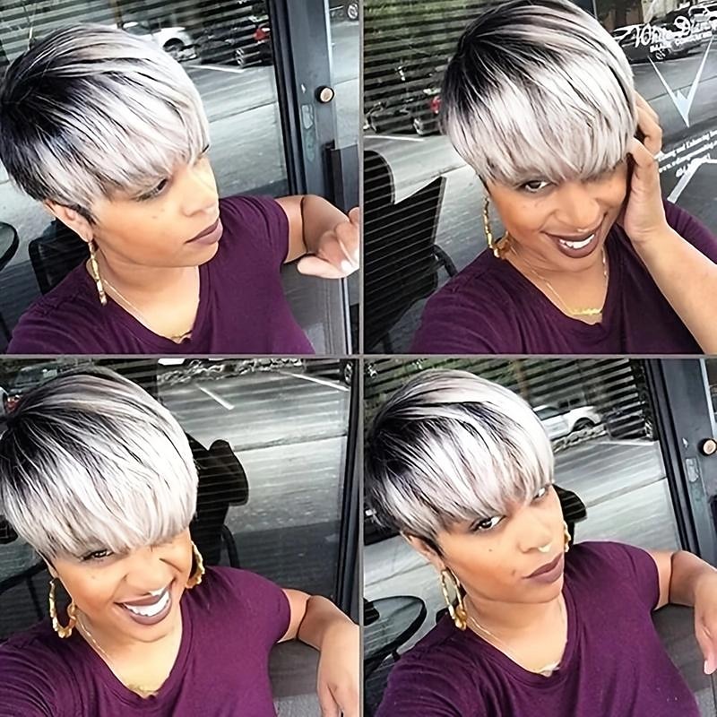 Pixie Cut Wigs Short Fluffy Layered Wig None Lace Replacement Wig With Bangs For Women 6 Inch2