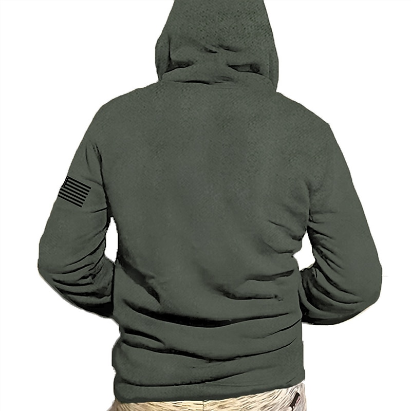 Men's Graphic Prints National Flag Hoodie Hoodies Sweatshirt Daily Casual Long Sleeve Hooded Vacation Holiday Going out Blue Brown Multi Pocket Fleece Winter Designer3