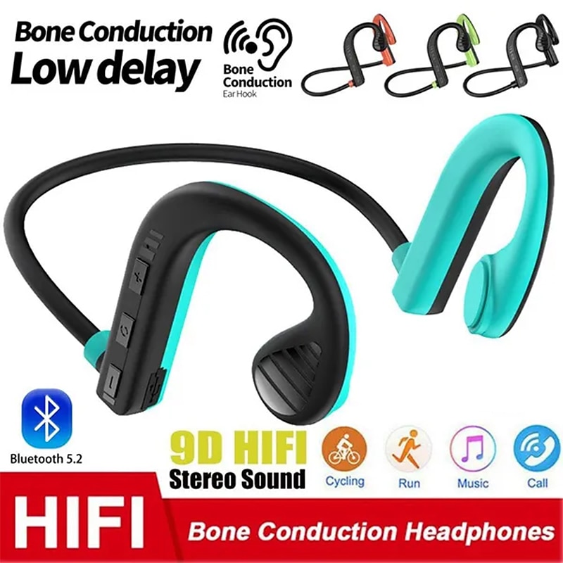 Bone Conduction Headphones Wireless Bluetooth Earphone Handfree Sport Runnng Headset with Mic for Android Ios 2024 – GBP £10