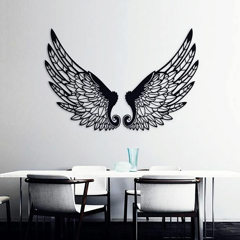 1pc Angel Wings Metal Wall Art Outdoor Decor Rust Proof Wall Sculpture Ideal For Garden, Home, Farmhouse, Patio And Bedroom4
