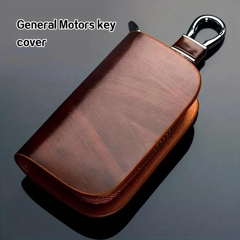 Premium Genuine Leather Remote Car Key Case - Key Fob Protector and Keychain Holder with Zipper Bag for Car Accessories