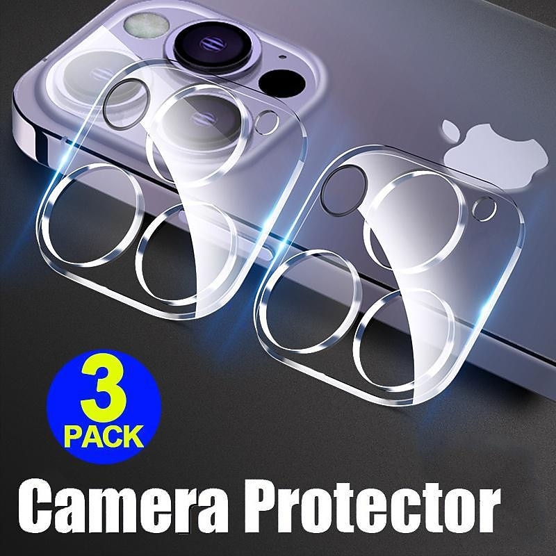 3 pcs Camera Lens Protector For Apple iPhone 16 iPhone 15 14 Pro Max Tempered Glass 9H Hardness High Definition Scratch Proof