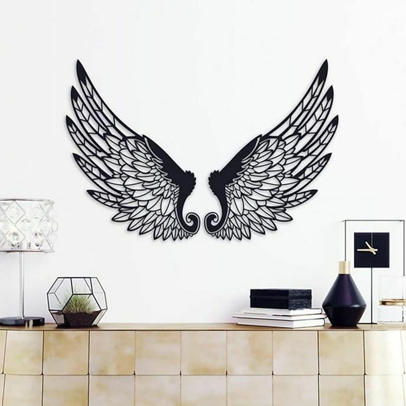1pc Angel Wings Metal Wall Art Outdoor Decor Rust Proof Wall Sculpture Ideal For Garden, Home, Farmhouse, Patio And Bedroom3