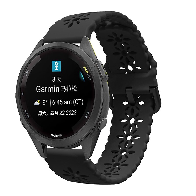 Watch Band for Garmin Forerunner 265S 255S Venu 3S 2S Vivoactive 4S 3S 2S Vivomove 3S 18mm Silicone Nylon Replacement  Strap Waterproof Adjustable Breathable Sport Band Wristband3