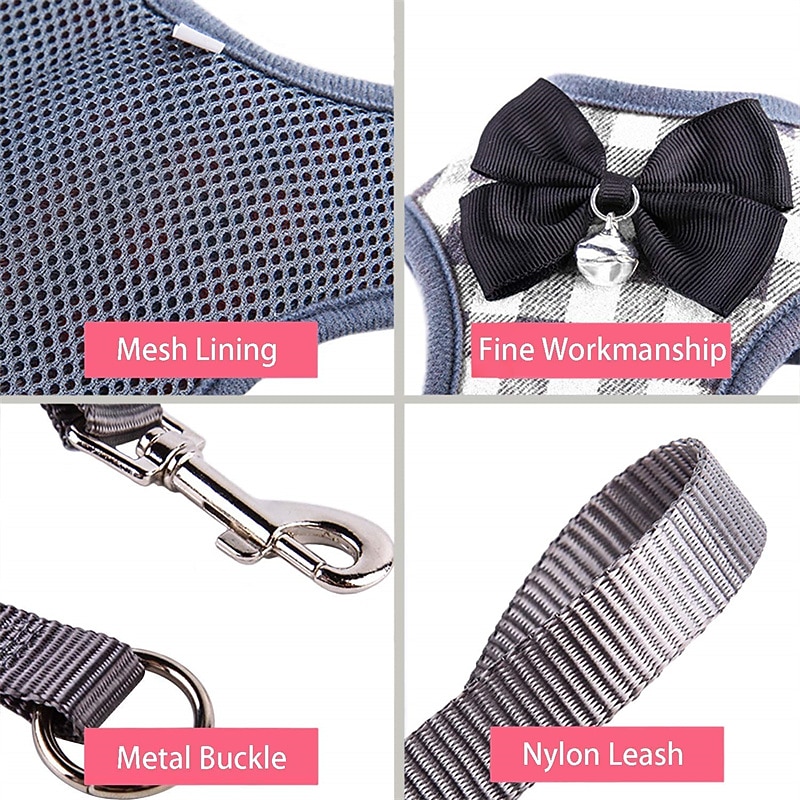 Small Dog Harness and Leash Set - No Pull Pet Harness with Soft Mesh Nylon Vest for Small Dogs and Cats4
