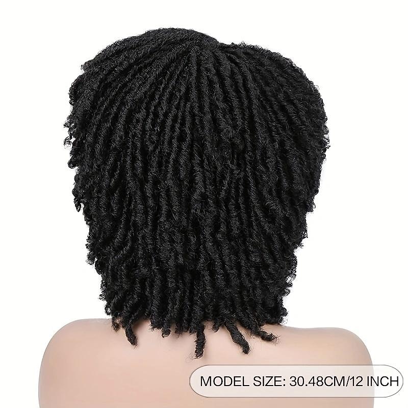 African Hairstyle - Dreadlock Synthetic Braiding Short Curly Wigs for Women - Crochet Twist Braids Wigs - Braiding Hair Wigs - Stylish and Versatile Hair Accessory4