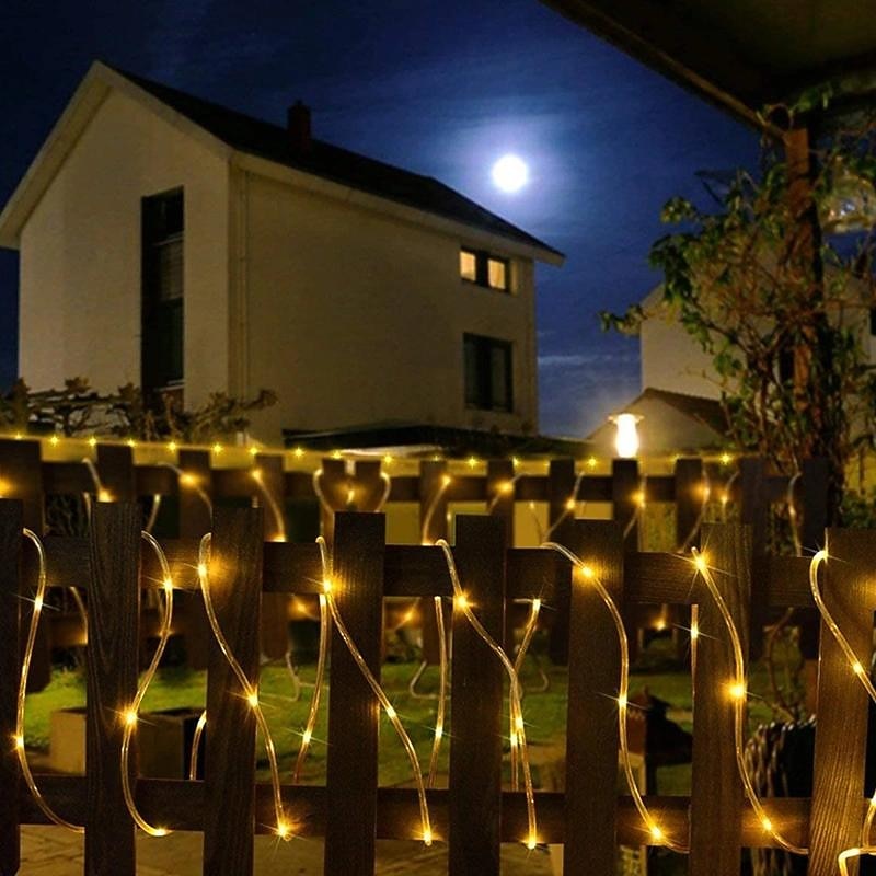 Solar Rope Lights Outdoor Waterproof Strip Lights 98.5FT 30M 300LED 8 Modes 600mAh Tube Rope Pool Light Strip Garland Fairy Light Strings for Outdoor Indoor Garden Christmas Decoration4