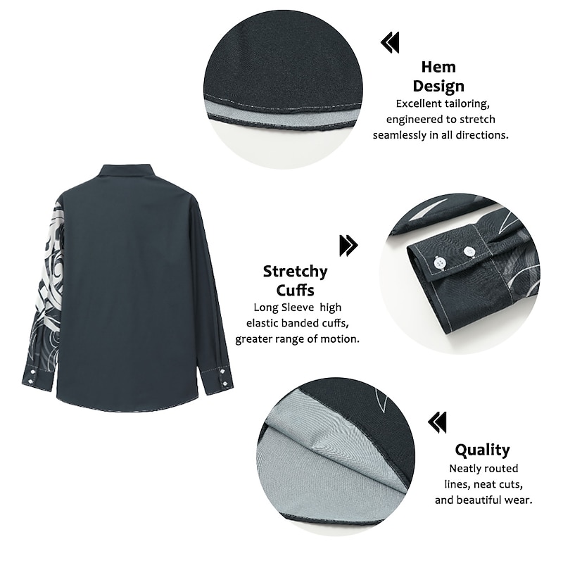 Men's Geometric Pattern Geometry Shirt Button Up Shirt Long Sleeve Fashion Streetwear Designer Daily Holiday Going out Spring & Summer Turndown 3D Print Button-Down Yellow Pink Red Blue Purple3