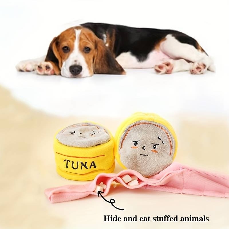 1pc Pet Can Design Sound Toy Interactive Sniffing Toy For Dog Food Leaking Chew Squeaky Toy For Pets Training Teeth Cleaning - Main Image