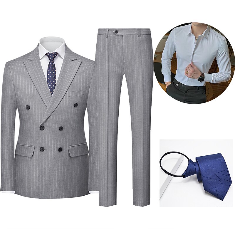 Retro Vintage Roaring 20s 1920s Outfits Suits & Blazers The Great Gatsby Gentleman Fancy Dress Men's Masquerade Party Party & Evening Bachelorette Party Adults' Coat Blouse Pants