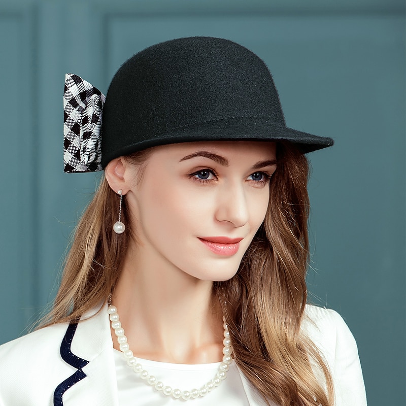 Hats 100% Wool Fedora Hat Sun Hat Casual Holiday Elegant Simple With Cap Headpiece Headwear