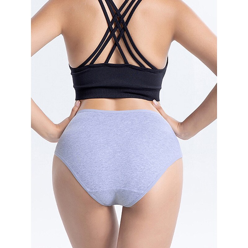 Women's Panties Pure Color Undergarments Comfort Home Daily Bed Cotton Breathable Elastic Waist Summer Spring Home Outfits4