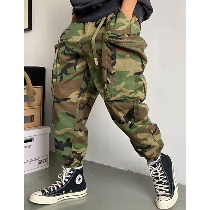 Men's Cargo Pants Cargo Trousers Camo Pants Pocket Camouflage Comfort Breathable Outdoor Daily Going out Fashion Casual Army Green2
