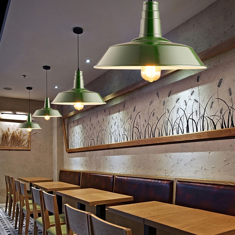 Vintage Chandelier Warehouse Decorative Lights Old Style Pendant Lamp Industrial Dome Pendant Light Fixture E27 Base Hanging Lights For Clothing Store Office 110-240V4