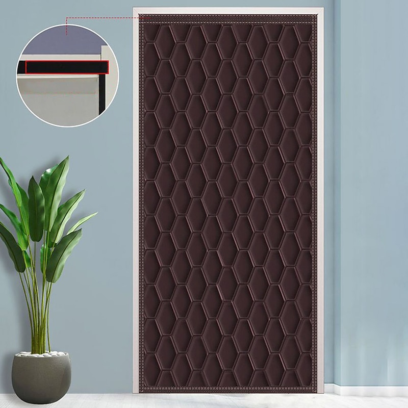 Magnetic Thermal Insulated Door Curtain, No Punching Oxford Cloth Material Door Curtain, Universal Warmth In All Seasons,Room Decor, Home Decor