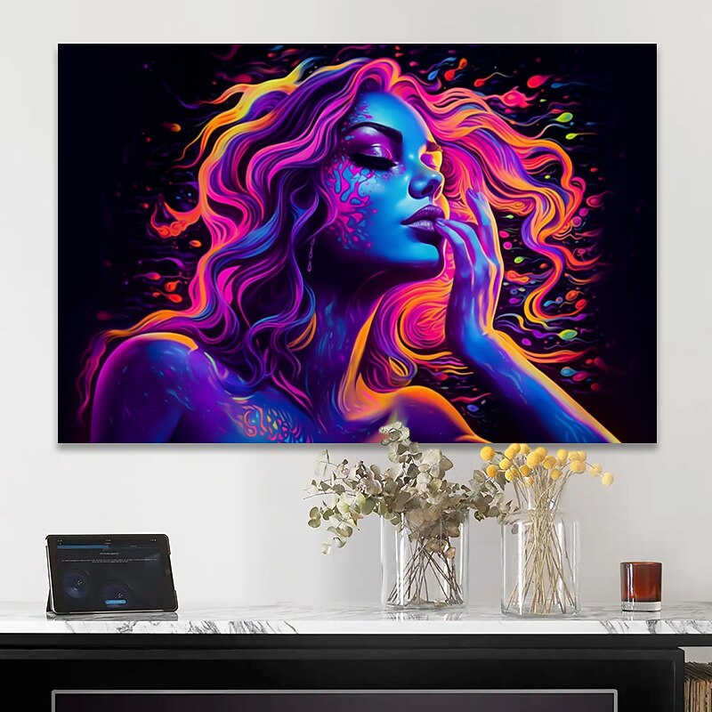 People Wall Art Canvas Beautiful Colorful Woman Prints and Posters Abstract Portrait Pictures Decorative Fabric Painting For Living Room Pictures No Frame2