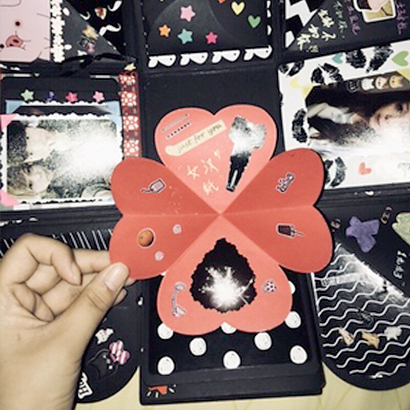 Quadrilateral Surprise Explosion Box DIY Handmade Creative Photo Album Couple Gift Day Valentine's Day2