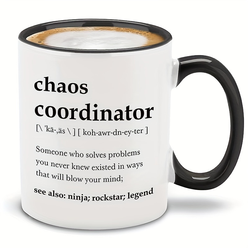 Chaos Coordinator Mug - Portable Coffee Mugs 11 Oz Boss Lady Gifts For Women Boss Mug Unique Gifts For Women Cool Gifts For Coworkers Teacher Appreciation Gifts2