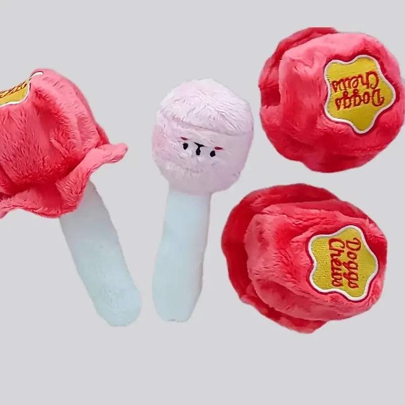 Interactive Dog Toy - Lollipop Shape Sniffing and Slow Feeding Pet Toy with Plush Squeaky Design4