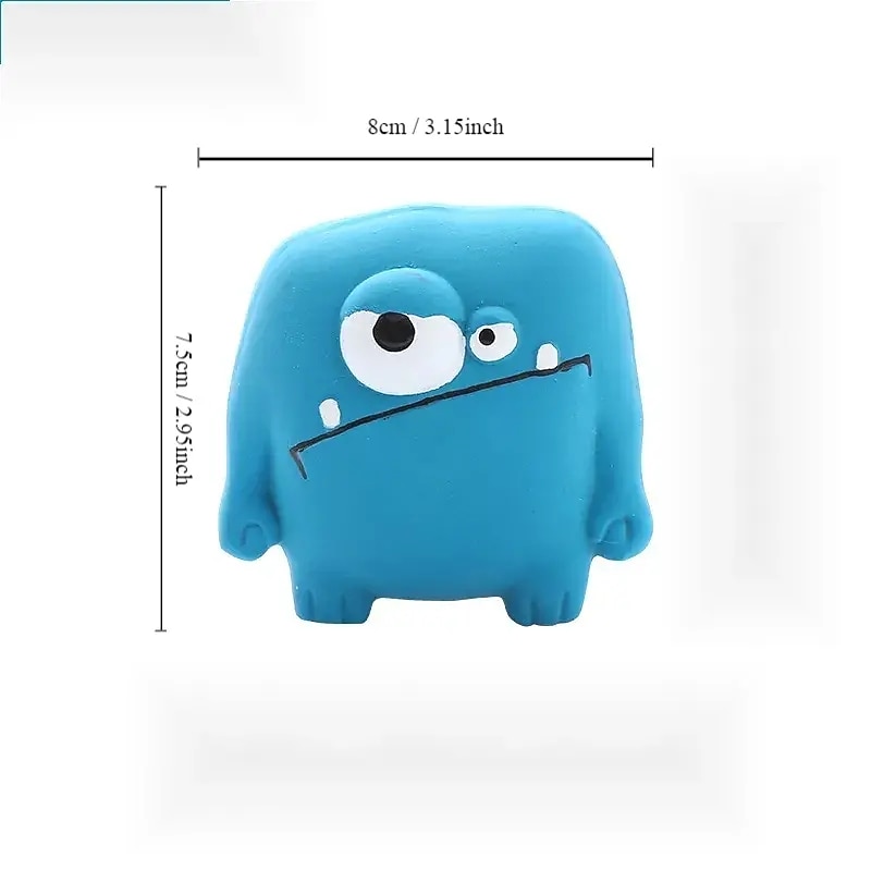 Cute Monster Design Durable Dog Chew Latex Toys Tough Squeaky Dog Grinding Teeth Toys2