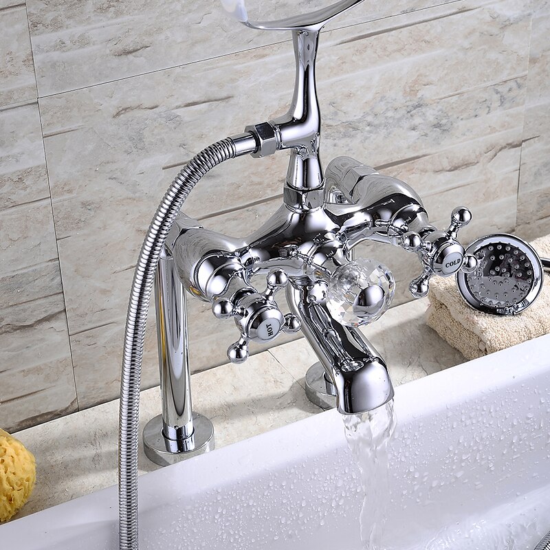 Bathtub Faucet - Modern Contemporary Electroplated Roman Tub Ceramic Valve Bath Shower Mixer Taps3