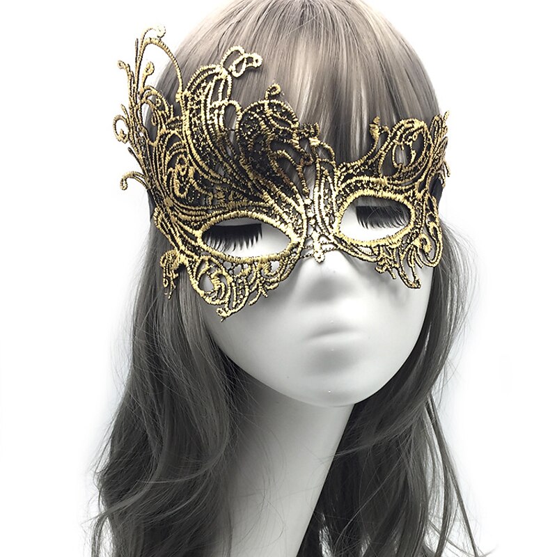 15 Pcs Hot Gold Lace Mask Party Makeup Ball Halloween Mask Half Face One eyed Fox Fun Eye Mask2