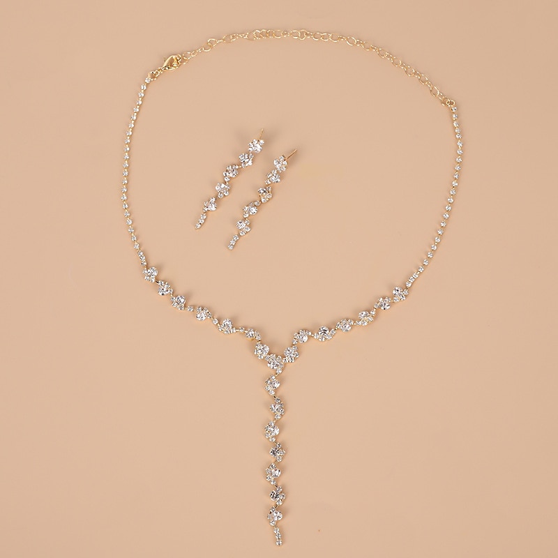 Jewelry Set Necklace Earrings Necklace Retro Vintage Roaring 20s 1920s Rhinestone Alloy For Flapper Girl Cosplay Carnival Women's Costume Jewelry Fashion Jewelry2