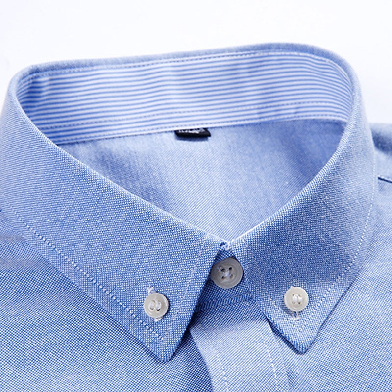 Men's Shirt Dress Shirt Striped Shirt Button Down Shirt Oxford Shirt Stripes Office & Career Wedding Party Red Blue Gray Long Sleeve Button Down Collar Spring &  Fall Clothing Apparel Front Pocket4