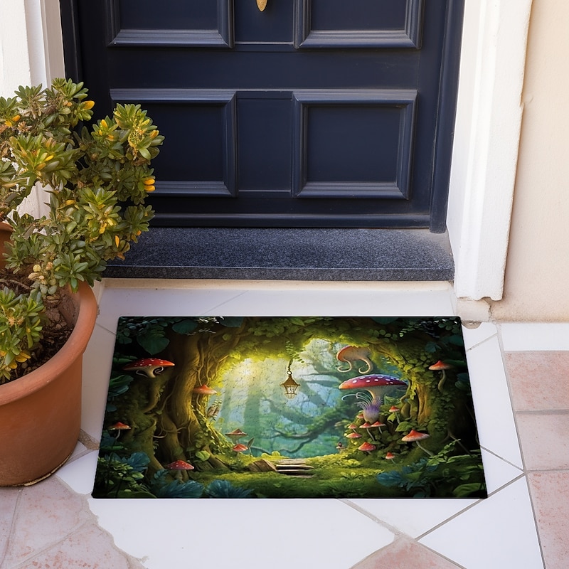Mushrooms Forest Doormat Floor Mats Washable Rugs Kitchen Mat Non-Slip Oil Proof Rug Indoor Outdoor Mat Bedroom Decor Bathroom Mat Entrance Rug3