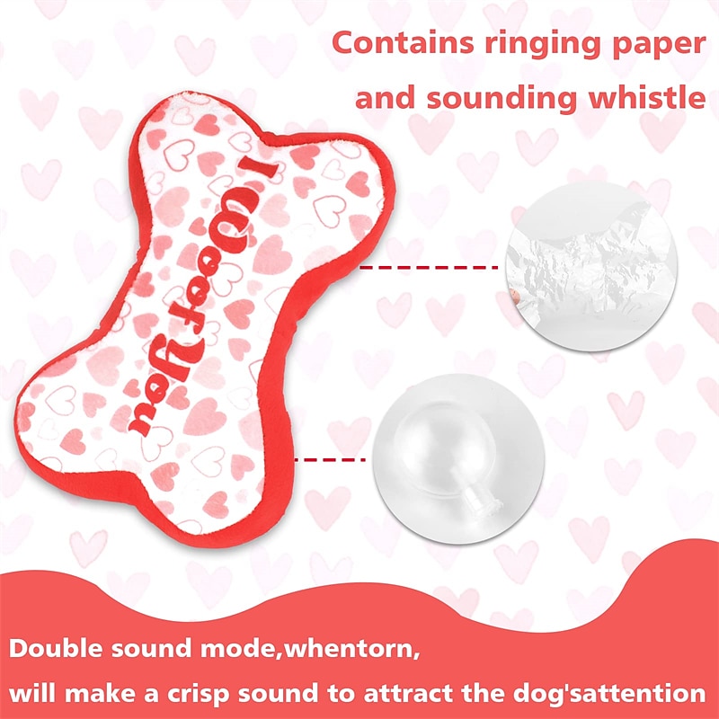 Dog Chew Toys for Small Dog Dog Toy with Crinkle Paper and Sounding Whistle for Boys and Girls Puppy Dogs Love Dog Gift Chew Toy with Love Logo3