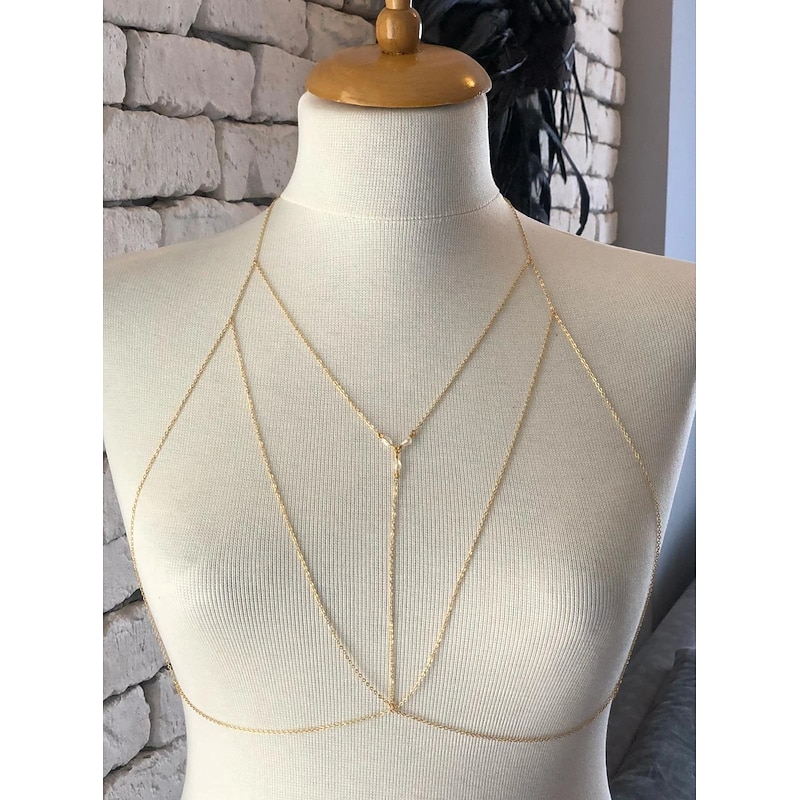 Choker Necklace Body Chain Body Chain Elegant & Luxurious Sparkle Sexy Alloy For Cosplay Carnival Women's Costume Jewelry Fashion Jewelry4