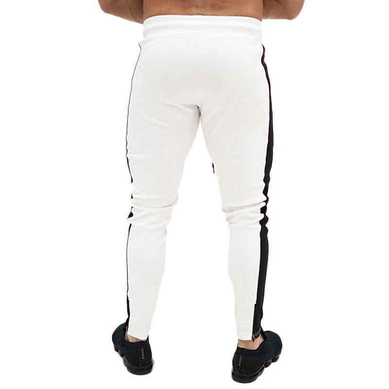 Men's Trousers Track Pants Jogging Pants Outdoor Athleisure Daily Sports Soft Comfortable Pocket Drawstring Elastic Waist Color Block Full Length Fashion Casual Activewear Wine Red Black Micro-elastic3