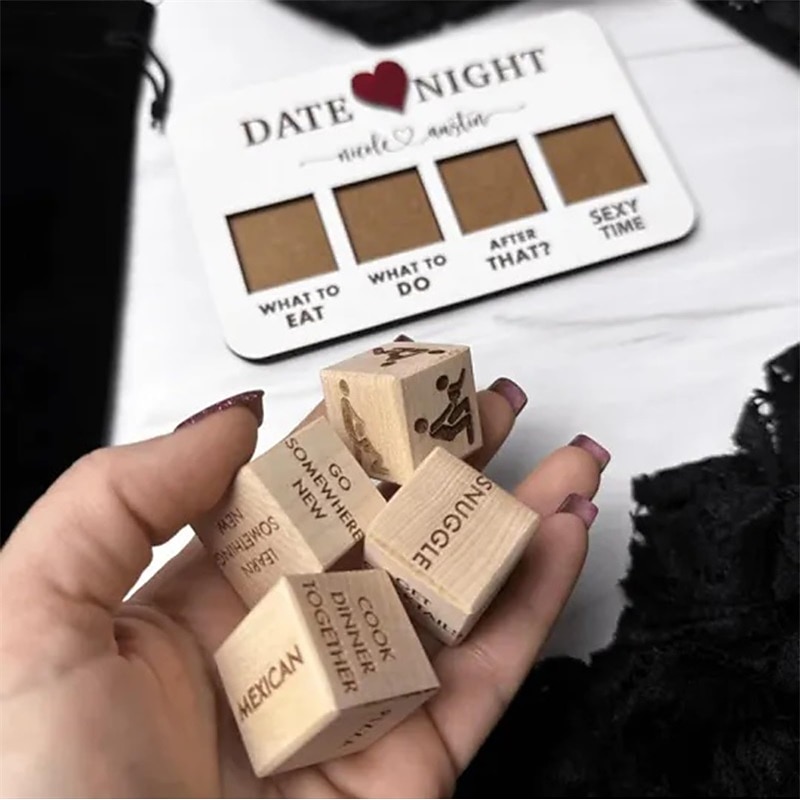 Date Night Dice for Couples Take Out DiceDate Dice Date Ideas for Couples Dating DiceAnniversary Wooden Gifts for Her Adult Fun Games for Couples Romantic Gifts for Her Him Wooden Color Valentine's Day