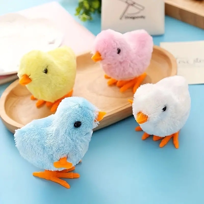 Interactive Wind-Up Plush Toy - Jumping Chick - Perfect Gift For Pets