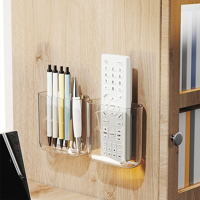 Wall Mount Remote Control Holder Transparent Remote Control Holder Convenient Media Organizer Wall Mount Organizer Rack Shelf