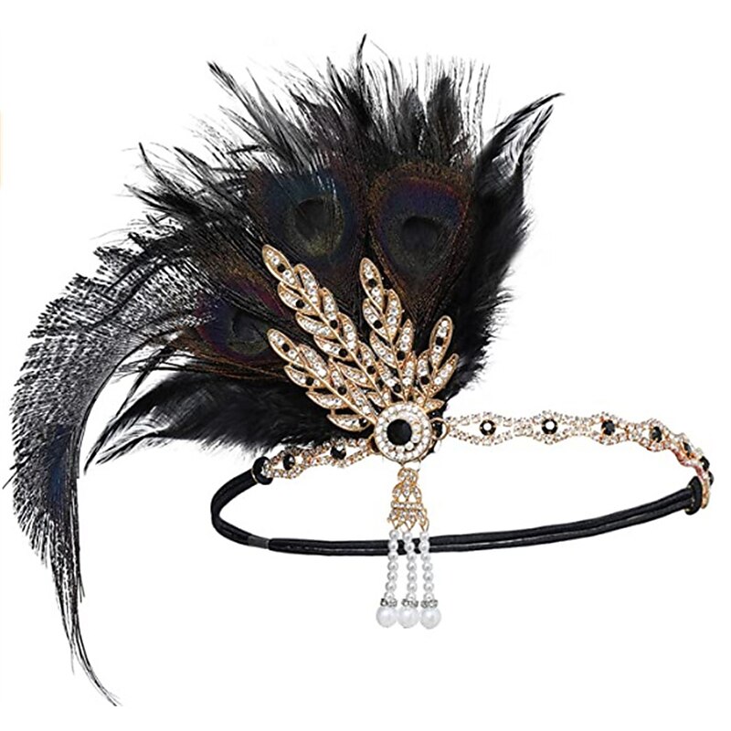Head Jewelry Flapper Headband Feathers Headband Retro Vintage 1920s Alloy For The Great Gatsby Cosplay Carnival Women's Costume Jewelry Fashion Jewelry3