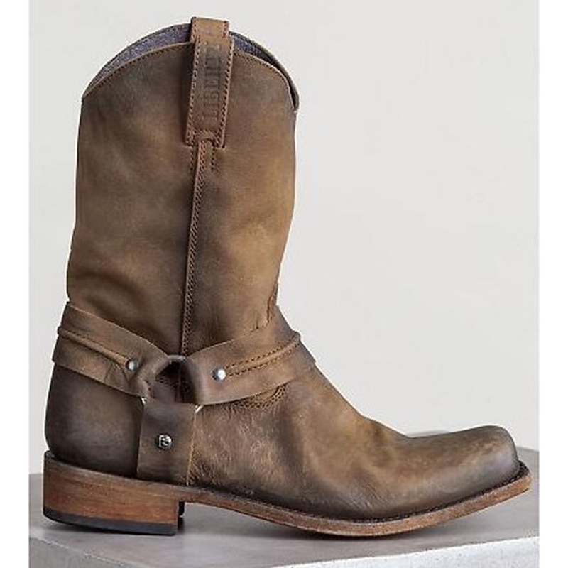 Retro Vintage Medieval Renaissance Shoes Western Boot Flat Jazz Boots Pirate Viking West Cowboy Rivet Solid Color Fancy Dress Men's Women's Pirate Steampunk Halloween Carnival Masquerade Performance3