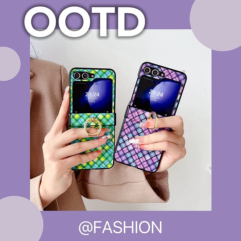 Phone Case For Samsung Galaxy Z Flip 7 Z Flip 5 Z Flip 4 Z Flip 3 Back Cover Ring Buckle Shockproof TPU Metal PU Leather2