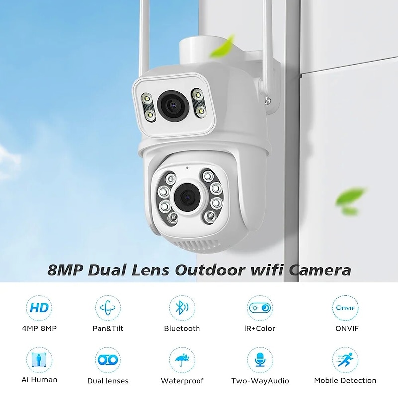 DIDSeth 8MP 4K Wifi PTZ Camera Dual-Lens Video Surveillance Protection Ai Human Monitor Night Vision Outdoor Security CCTV Cam2