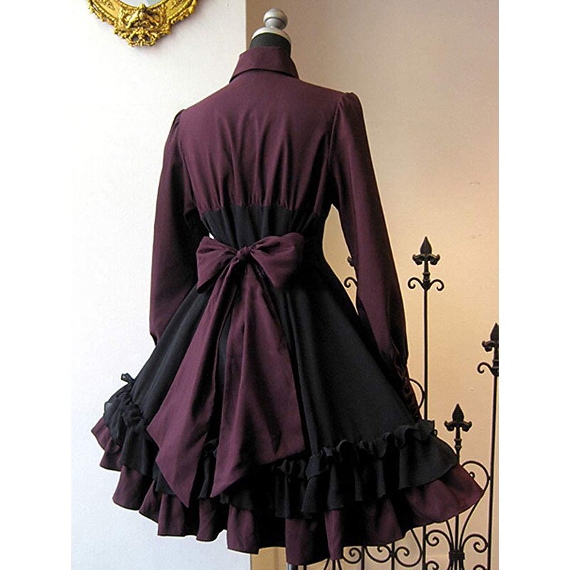 Retro Vintage Punk & Gothic Steampunk Dress A-Line Dress Cosplay Patchwork Fancy Dress Women's Fantasy Steampunk Performance Party Adults' Dress Spring Fall3