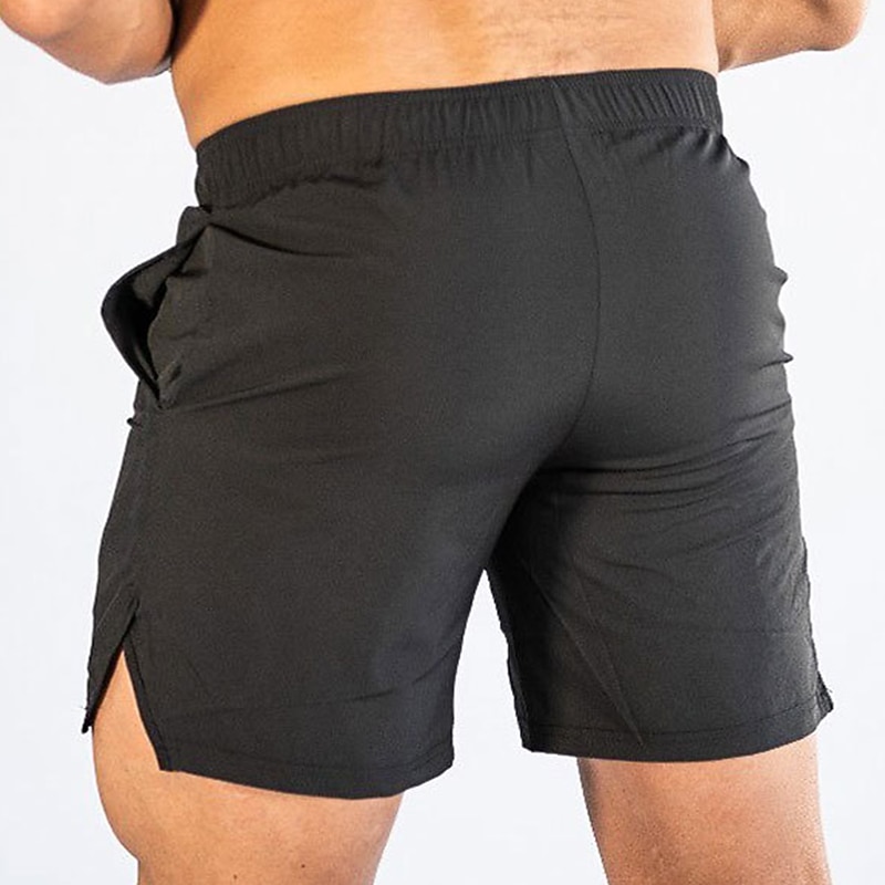 Men's Shorts Sunday Shorts Sports Going out Weekend Running Casual Elastic Waist Plain Knee Length Gymnatics Activewear Black Light Grey Micro-elastic3