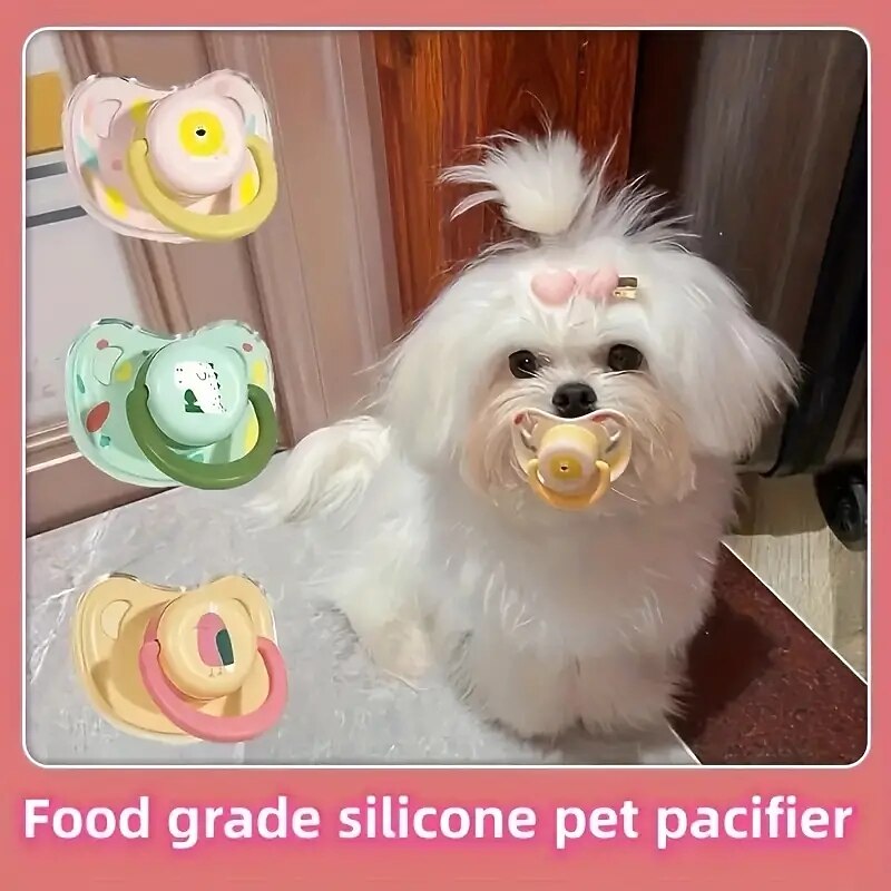 1pc Cute Pet Silicone Pacifier Dog Chew Pacifier Pet Toy Silicone Dog Bite Toy