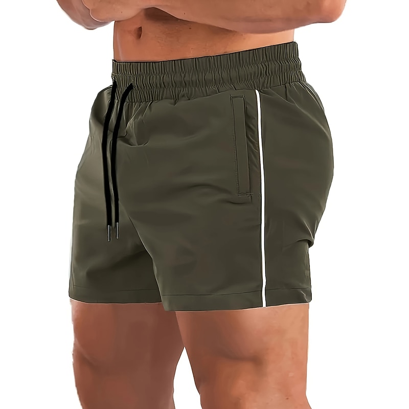 Men's Athletic Shorts Running Shorts Gym Shorts Sports Going out Weekend Breathable Quick Dry Running Casual Pocket Drawstring Elastic Waist Plain Knee Length Gymnatics Activewear Black Royal Blue