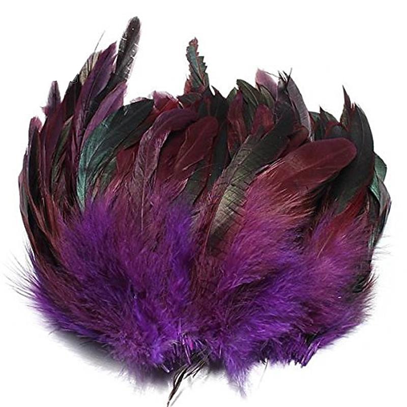 100 Pcs Dyed Purple Swimming Feather Cock Tail Hair DIY Popular Feather Jewelry Red Swimming Jewelry Accessories Male4