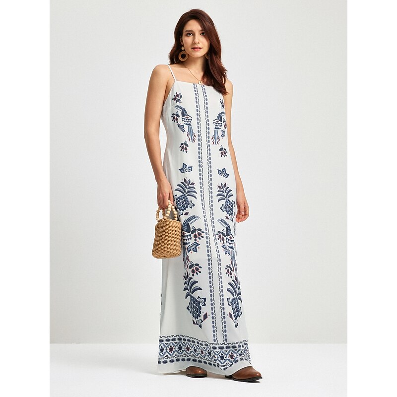 Floral Summer Vacation Maxi Dress