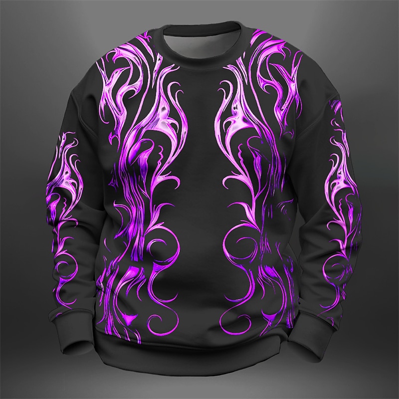 Men's Graphic Totem Sweatshirts Golf Pullover Sweatshirt Long Sleeve Sweatshirt Crew Neck Fashion Daily Casual 3D Print Vacation Holiday Going out Print Spring &  Fall