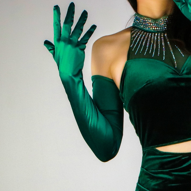 Opera Gloves Long Gloves Evening Gloves Long Gloves Retro Vintage Roaring 20s 1920s Polyester For Flapper Girl Cosplay Carnival Women's Costume Jewelry Fashion Jewelry - Main Image