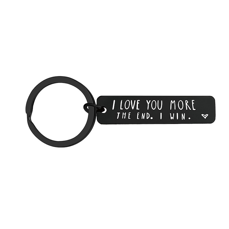 I Love You More The End 's Stainless Steel Keychain Valentine's Day4