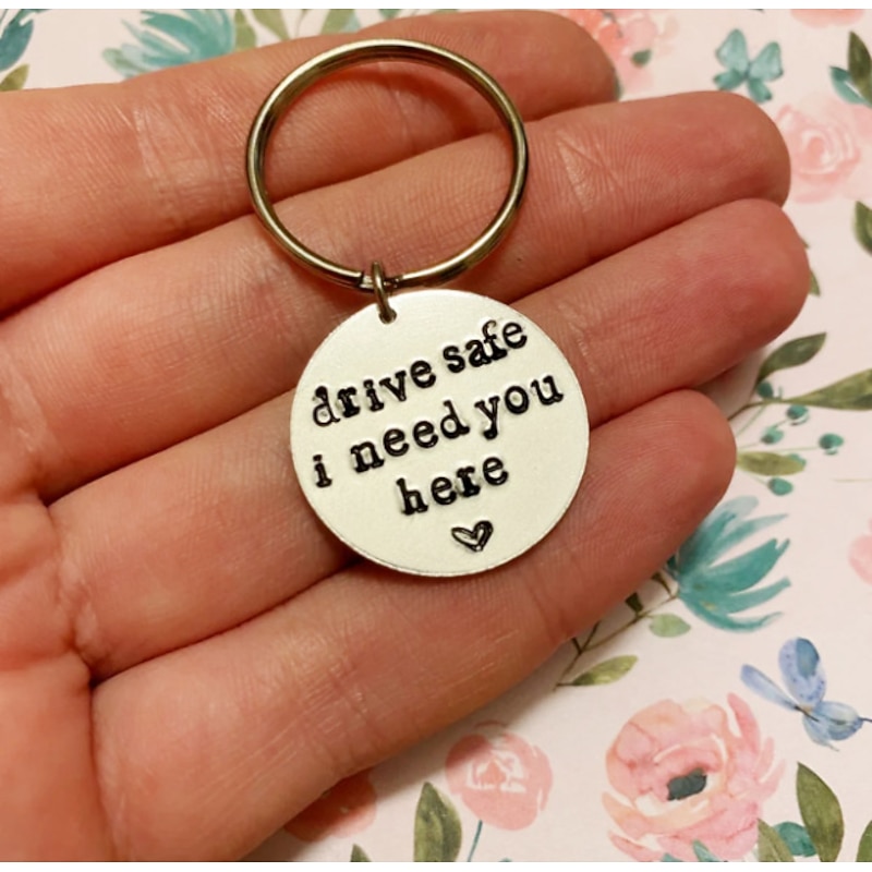 Christmas Gifts Anniversary Gift Drive Safe Keychain I Love You I Glass Keyring Valentine's Day Gift For Girlfriend Wife For Boyfriend Husband3