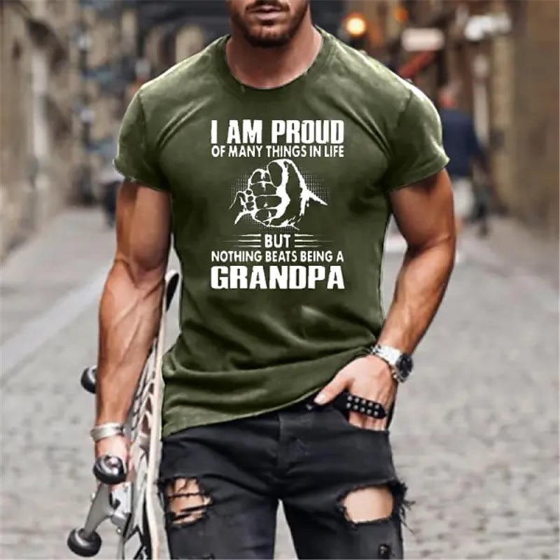 Men's Letter Hand T Shirt Tee Top Cotton Short Sleeve Graphic Shirt Black Army Green Dark Blue Comfortable Tee Sports Outdoor Holiday Fashion Designer Clothing3